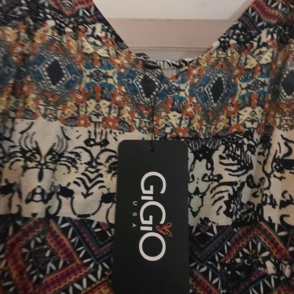 Gigio Boho Extreme Wide-Leg Printed Jumpsuit M - Picture 6 of 9